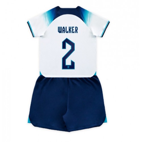 Fotballdrakt Barn England Kyle Walker #2 Hjemmedraktsett VM 2022 Kortermet (+ Korte bukser)